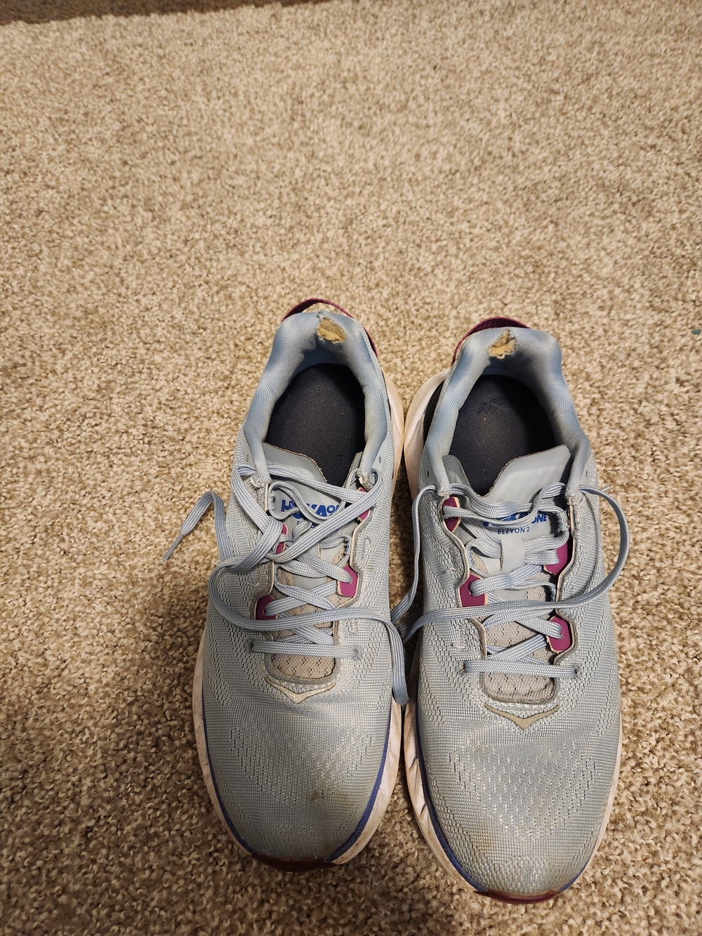 HOKA One One Elevon 2 Light Blue Trail Running Shoes 9.5 - Picture 2 of 5